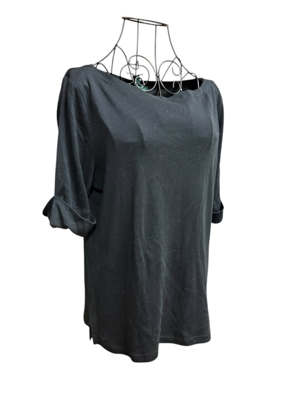 Ralph Lauren Black Short-Sleeve Boatneck Tee